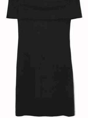 COS Black Off-Shoulder High-Low Dress